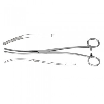 Bozemann Sponge Holding Forcep Curved S Shaped Stainless Steel, 26 cm - 10 1/4"